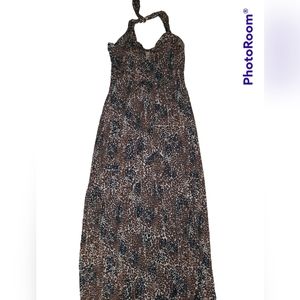 Leopard Maxi halter dress